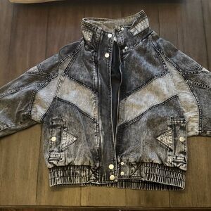 Forever 21 Gray Acid-Wash Denim Jacket